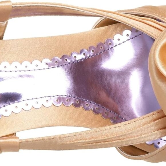 Luichiny Gettin Hitched Sandal Champagne Satin 7 7.5 8 8.5 - Picture 6 of 9